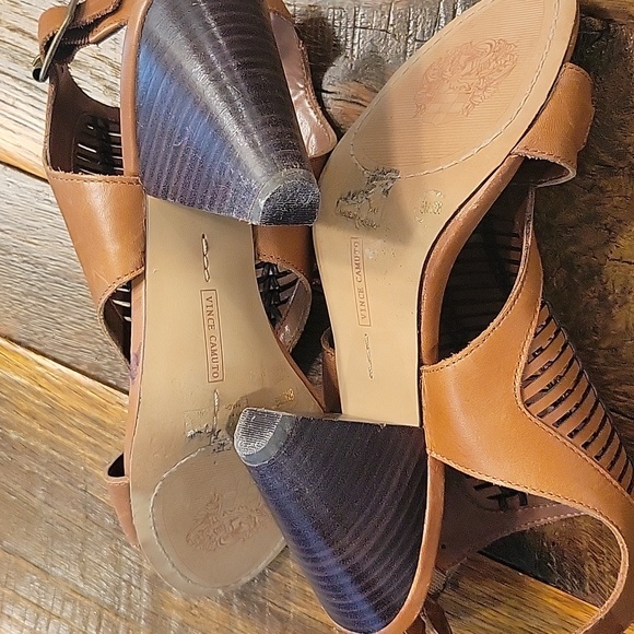 Vince Camuto size 8 Brown Wedge Sandals - Picture 7 of 8